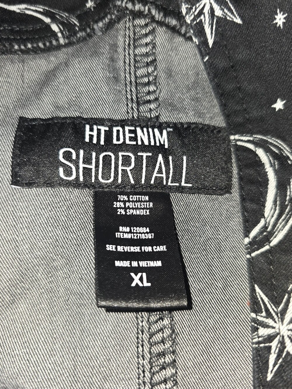 Hot Topic XL Black Moon & Star Overall Shorts - Picture 5 of 5